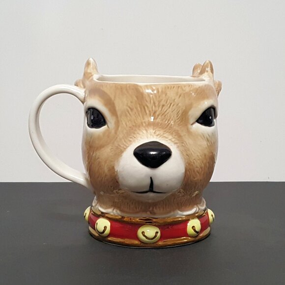 NEW RARE Williams Sonoma Twas the Night Before Christmas Reindeer Figural Mug - Picture 1 of 7